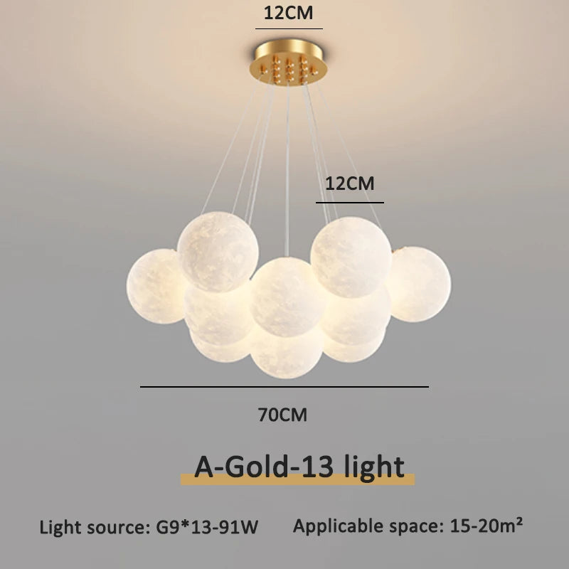 Children Chandelier Lights for Bedroom Living Room Lighting Modern Bubble Pendant Lamps 3D Printing Moon Sconces Remote Control