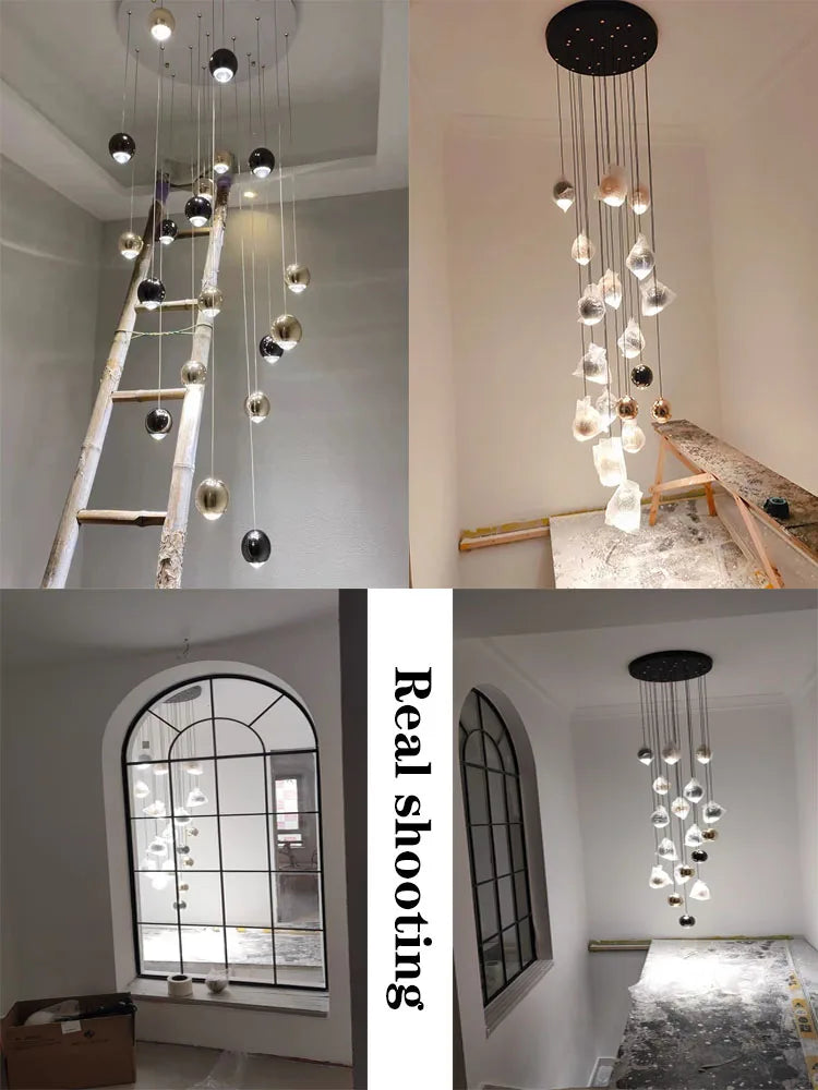 Pendent Lamp Stairs Chandelier lighting Living room Modern Pendant Lights for Kitchen Island Lustre stairs Hanging Ceiling Lamp