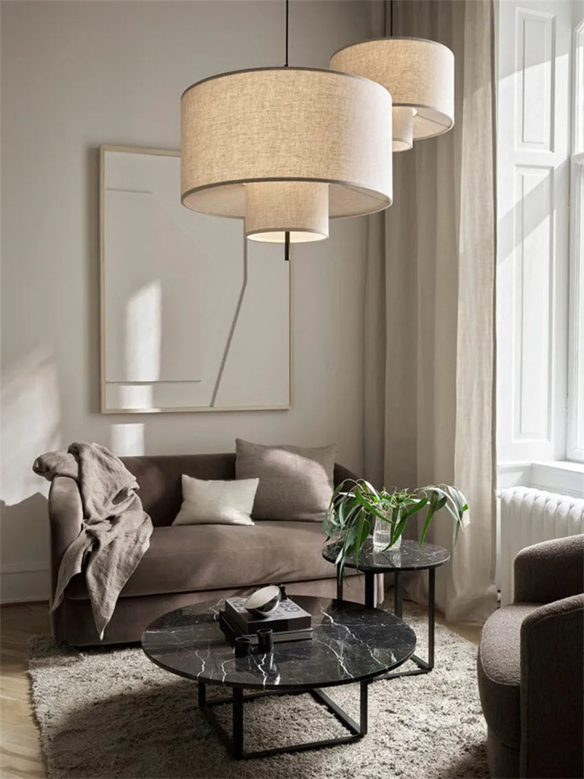 Margin Pendant Japanese Linen Cloth Lamp