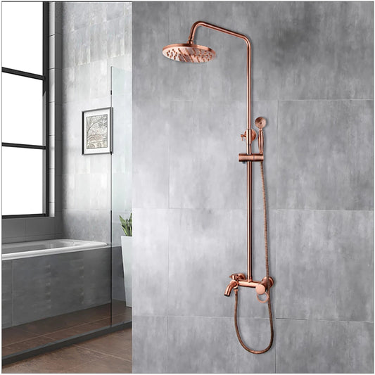 Antique Copper Bathroom Shower Set Rainfall Bath Shower
