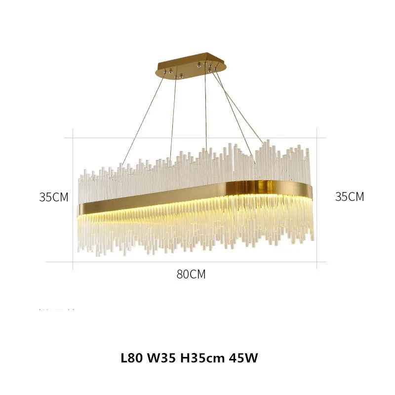 Modern Luxury Drawing Room Glass Led Chandelier Dining Room Led Dimmable Pendant Lamp Lustre Gold Metal Lamp Fixtures Lamparas