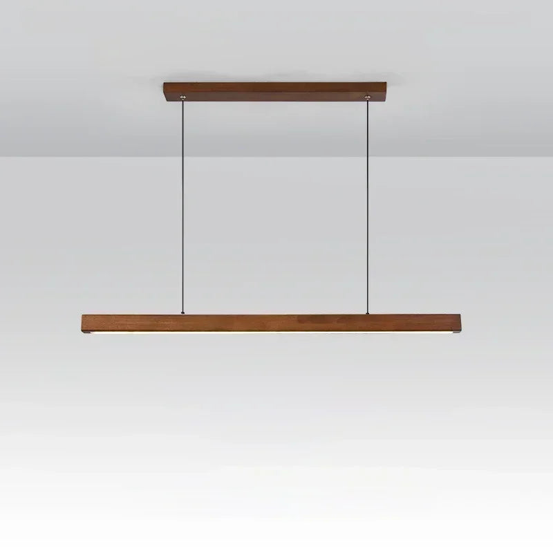 Modern Wood Long Strip LED Pendant Light