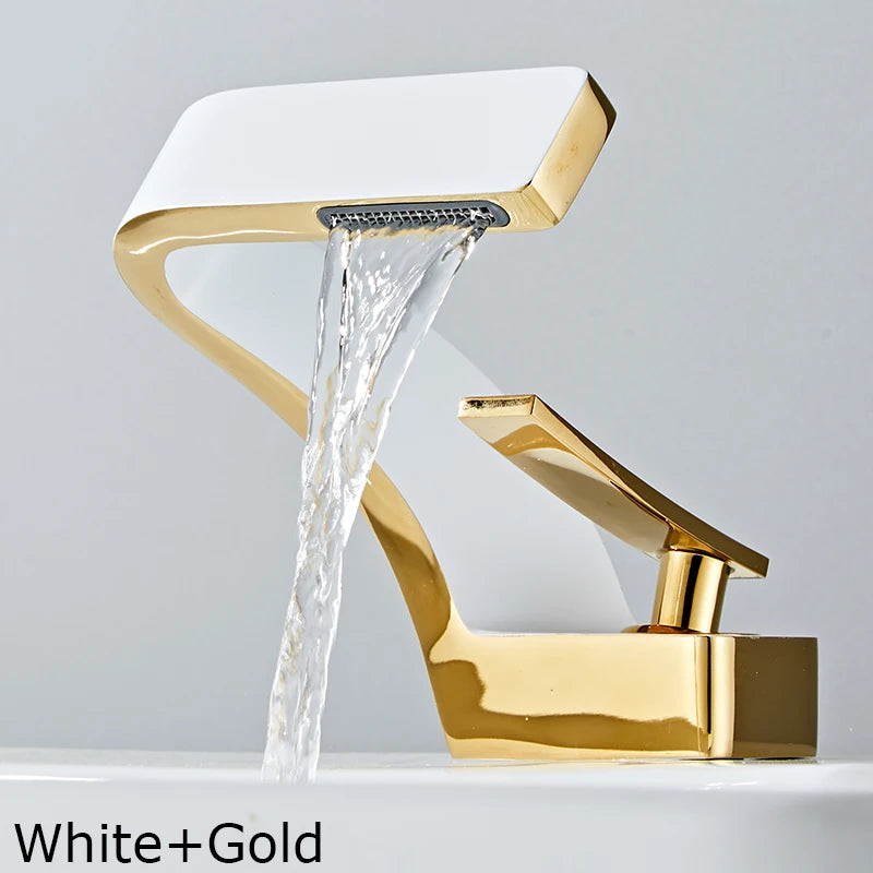 BAKALA Bathroom Deck Mounted Basin Faucet Black Sink Tap Single Hole Water Tap Hot and Cold Mitigeur Salle De Bain Mixer Faucet
