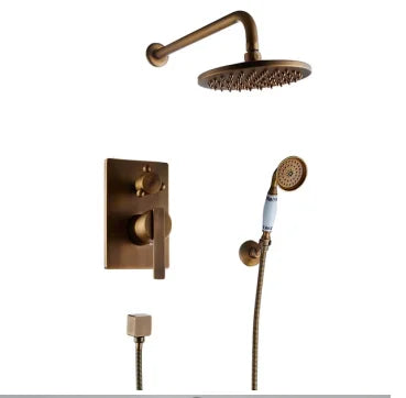 Modern Bathroom Rain Waterfall Shower Set Thermostatic Mixer Bath Shower Mixer Tap Brass Body