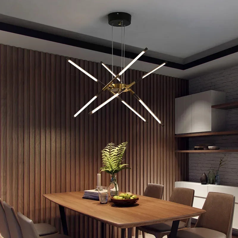 LED Linear Chandelier with Remote Dimmer