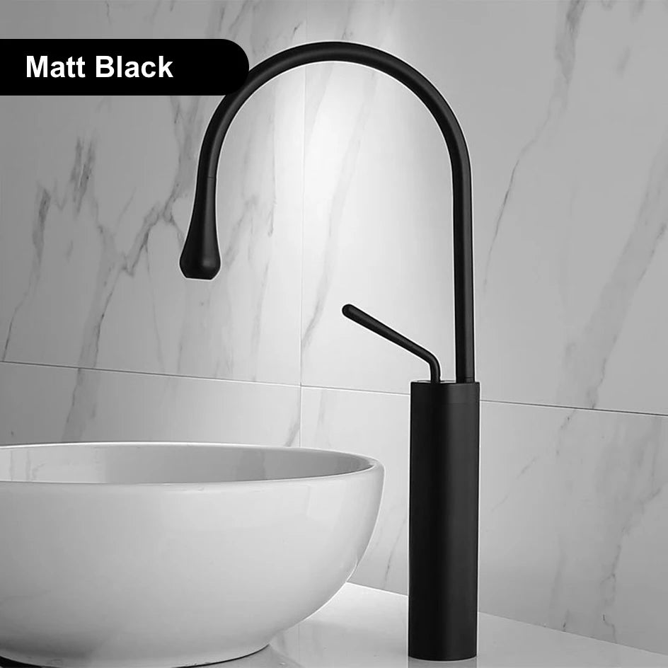 VGX Bathroom Faucets High Basin Mixer Sink Tall Faucet Gourmet Washbasin Taps Water Tap Hot Cold 360 Tapware Crane Brass Black