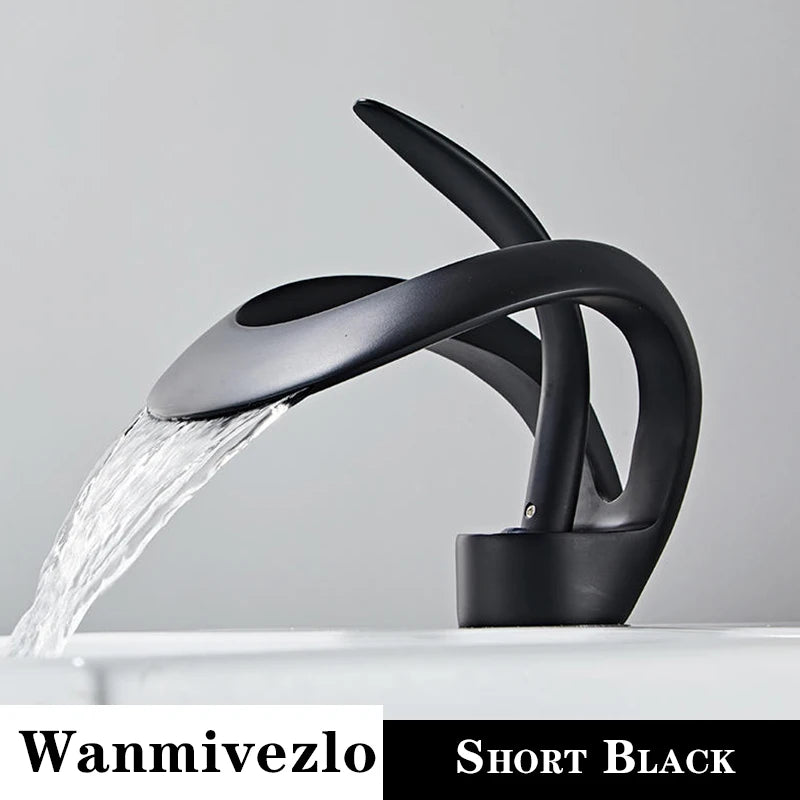 Creative Bathroom Basin Sink Faucet Brass Deck Mounted Single Handle Single Hole Stream Sprayer Cold Hot Water Mixer Bath Tap