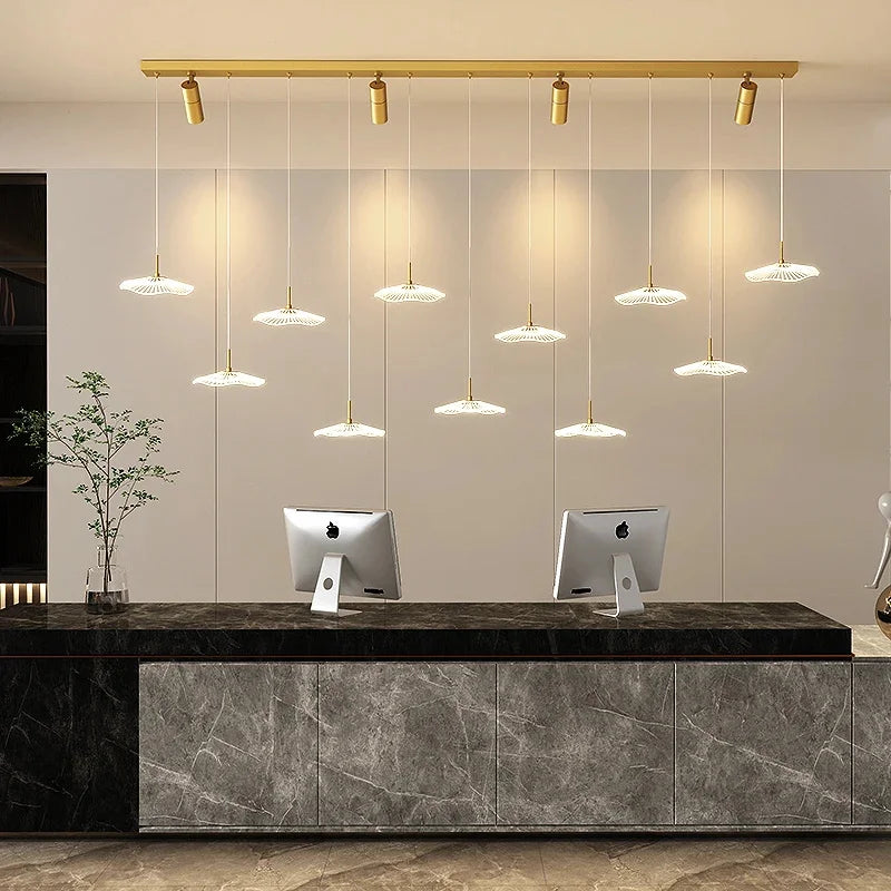 LED Lotus Leaf Restaurant Chandelier