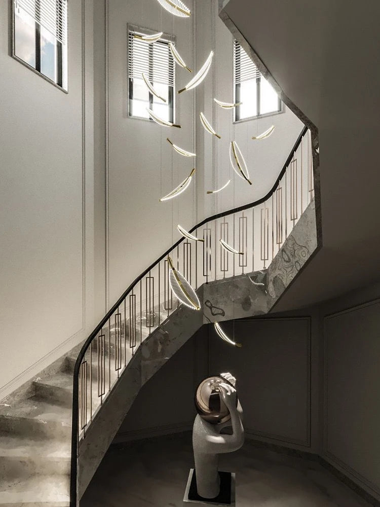 Luxury Modern Minimalist Leaf Art Chandelier
