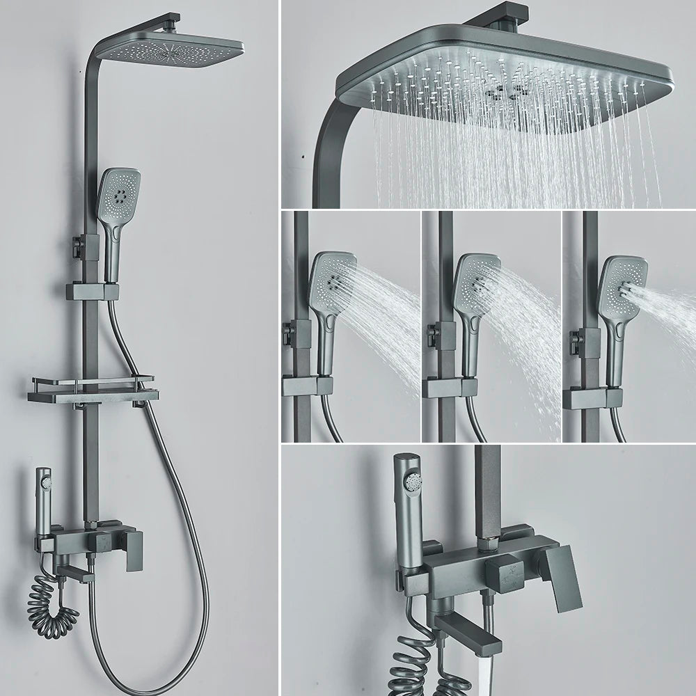 Promotion Shower Faucet Floor Mounted Bathtub Faucet Wall Bath Shower Set Ship From Brazil / EU /CA/MX Warehouse