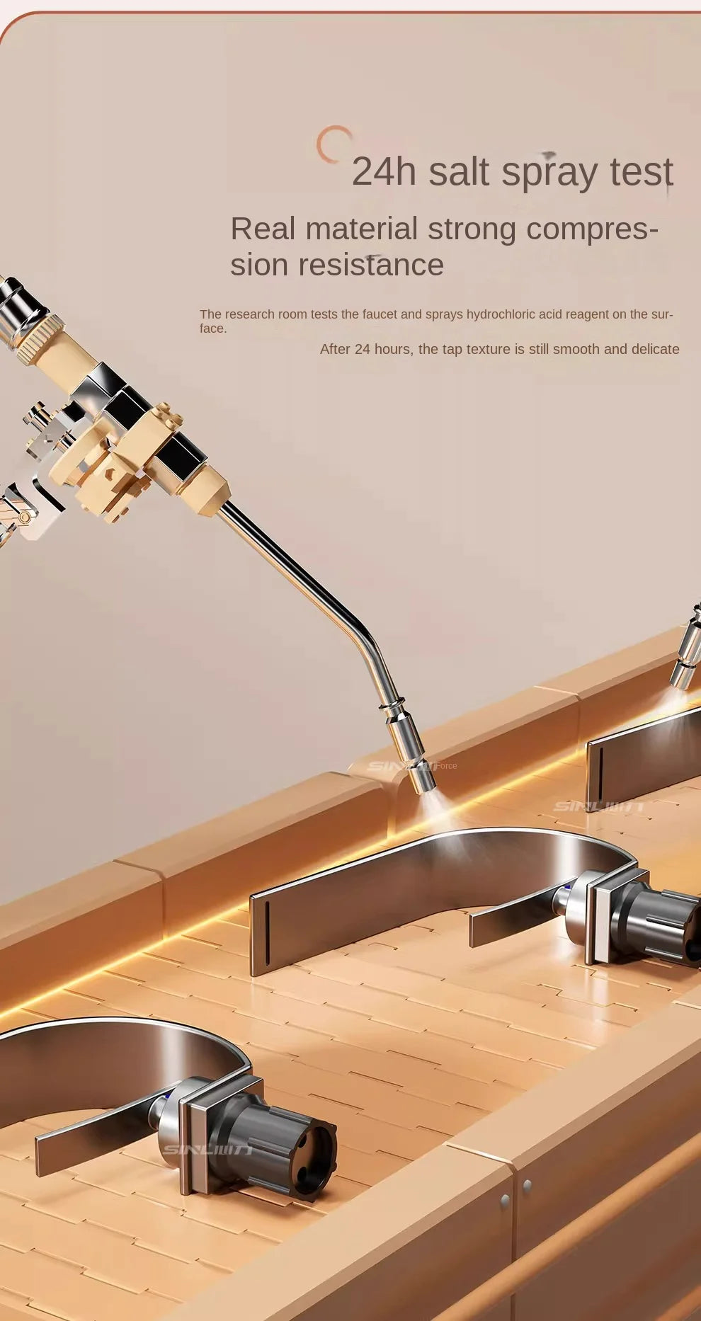 All copper waterfall faucet washbasin bathroom bathroom cabinet sink washbasin counter hot and cold water faucet minimalist