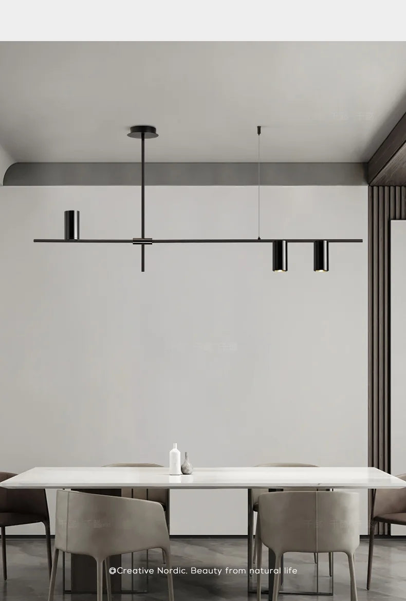 Kitchen Hanging Ceiling Lamps Simple Modern Style Long Chandelier LED Living Room Pendant Light Fixture Dining  Bar Counter Lamp