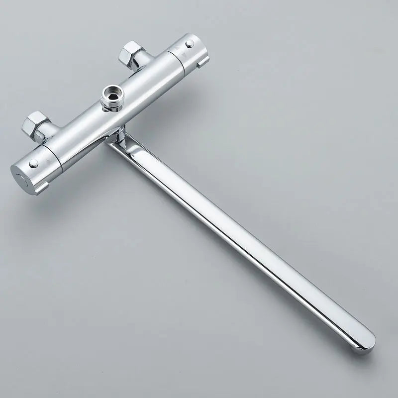 Thermostatic Shower Faucet Chrome Cold Hot Water Mixer Tap Wall Mounted Thermostat Tapware ABS Plastic Handheld Bathtub faucet
