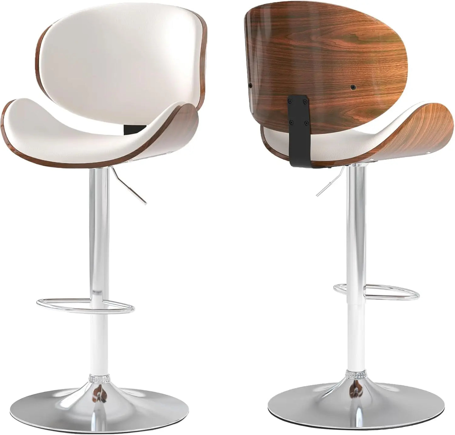 Set of 2 Swivel Adjustable Height Barstools