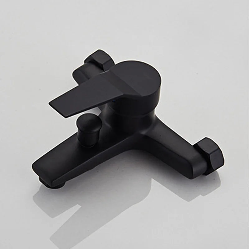 Black Finish New Wall Mounted Shower Faucet Set Bathroom Bathtub Handheld Shower  Mixer Tap Hot and Cold Mixing Valve