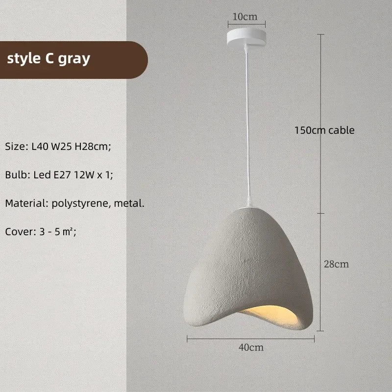 Nordic Dining Room Wabi Sabi Pendant Lights  Led Hanging Lighting Minimalism Suspend Bedroom Home Decor Indoor Lamps Fixtures
