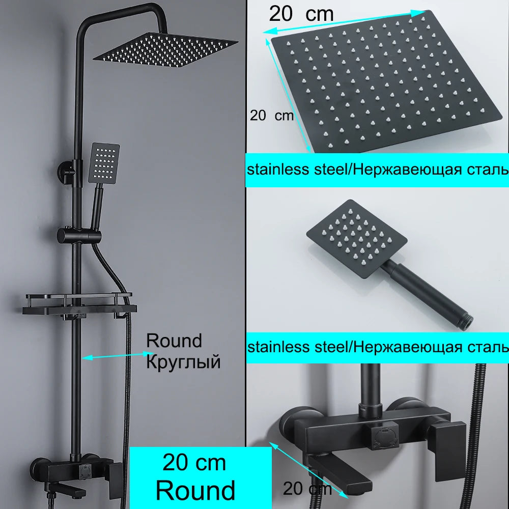 Long Spout Black Shower Faucet Cold Hot Multifunction 304 Stainless Steel Bathroom Bathtub Tap With Spray Bidet