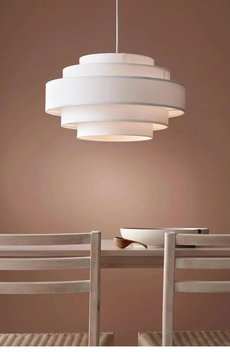 Nordic Fabric Pendant Light Wabi Sabi Led Chandelier for Living Room Bedroom Home Decor White cloth Pendant lamp
