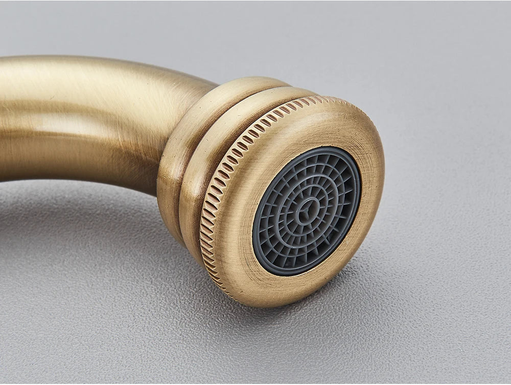 POIQIHY Basin Faucets Antique Brass Faucet Basin Carving Tap Rotation Single Handle Tap  Mixer Taps Bathroom Vessel Sink Faucet
