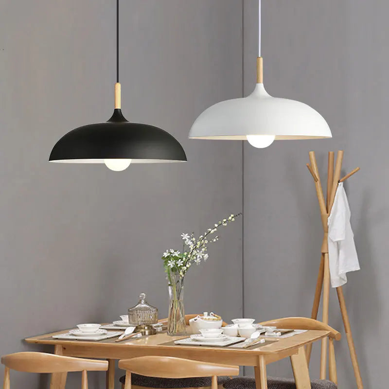Minimalist Wood & Aluminum Modern Pendant Lamps