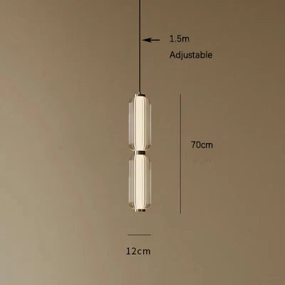 Postmodern minimalist long glass pendant lamp Restaurant bedside light American retro exhibition hall sample room pendant lamp