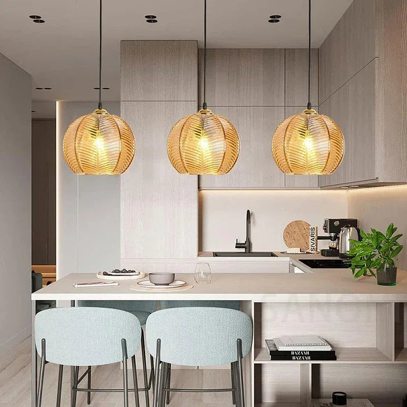 Nordic Modern Striped Glass Chandelier