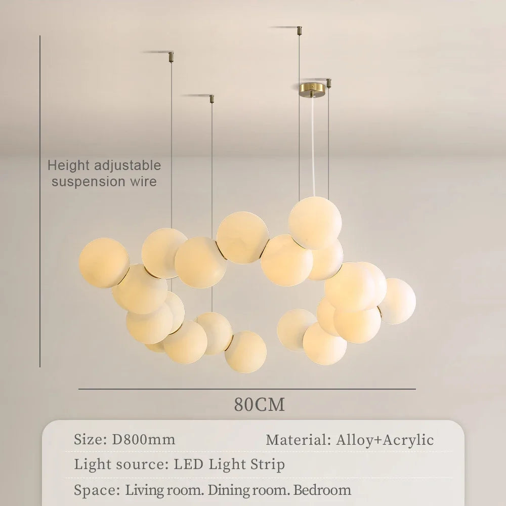 Nordic Modern White Bubble Pendant Chandeliers for Living RooM Dining Room Designer Round Ball Hanging Pendant Lights Bedroom