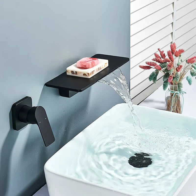 Europe discoun Concealed Shower Faucet Set Embedded Cartridge Faucet Rainfall Shower Head Rotate/Waterfall Bath Spout Mixer Tap