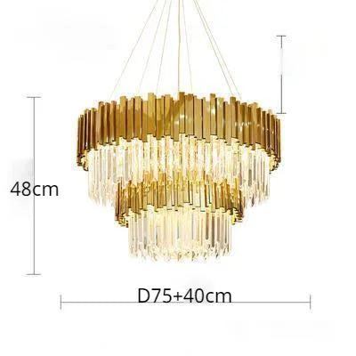 Luxury Gold Plated Crystal Led Pendant Lights