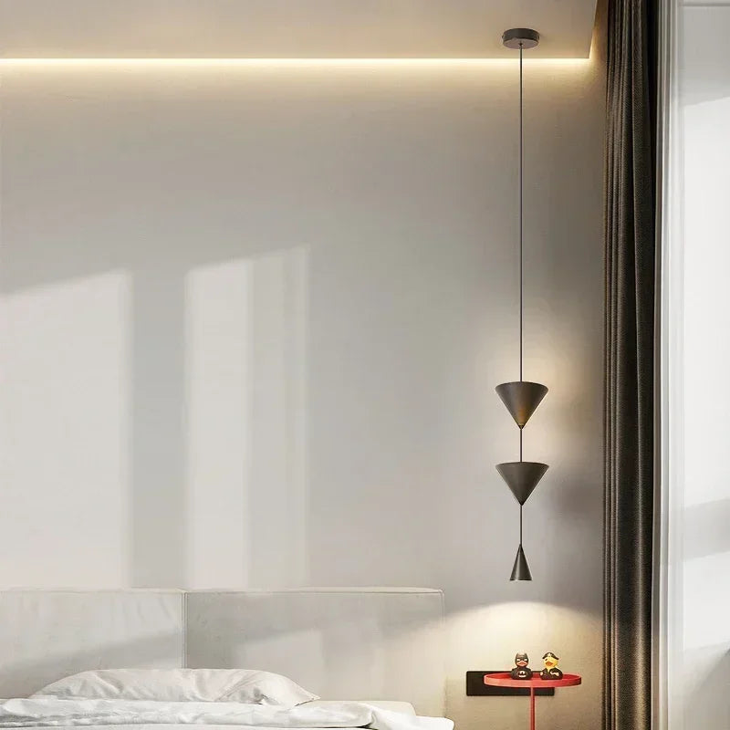 Hanging Lamp Decoration for Living Room US Plug Long Wire Design Led Pendant Lights Geometric Pendant Bedside Light Fixture
