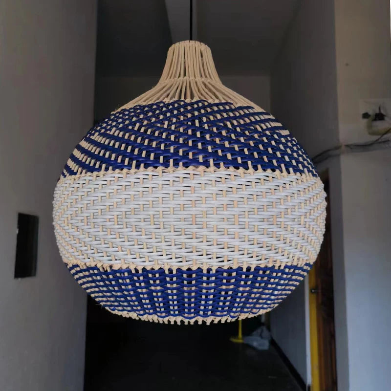 New Rattan Pendant Lights Creative Color Matching Rattan Lamp Chinese Style Luminaire for Dining Room Restaurant Suspension Lamp