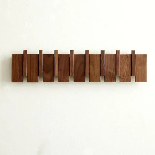 Wood Coat Rack Wall Mount, Coat Hooks Hanger Wall Mounted, Heavy Duty Wall Coat Rack with 8 Hooks for Hanging Coats