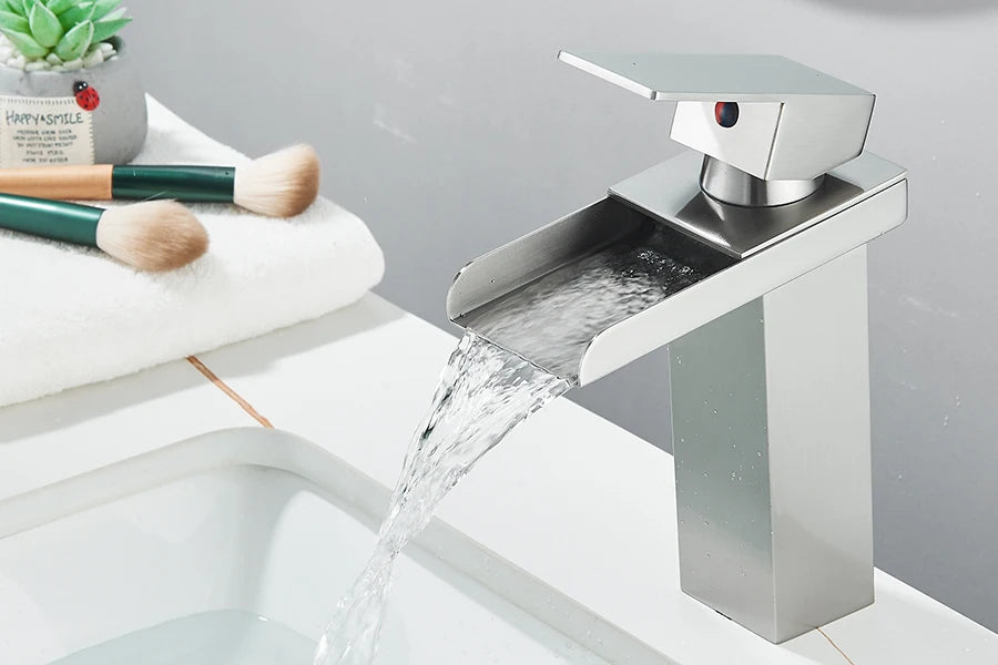 Waterfall Bathroom Sink Faucet Stainless Steel Basin Crane Tap For Bathroom Wash Basin Sink Mixer Tap