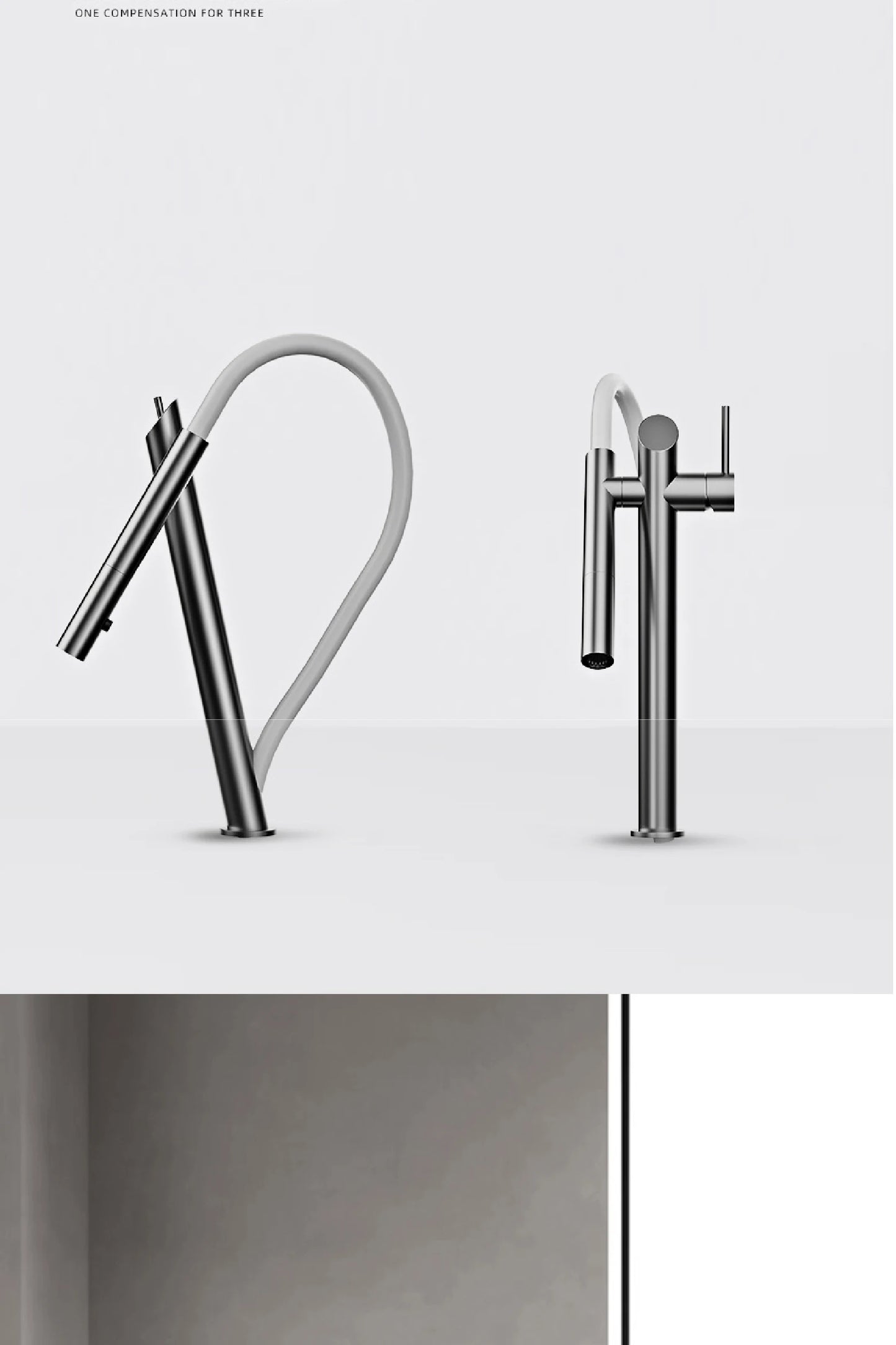 AITANA luxury brass black kitchen faucet with pull-out design, dual control magnetic suction for cold & hot 2-function sink Tap