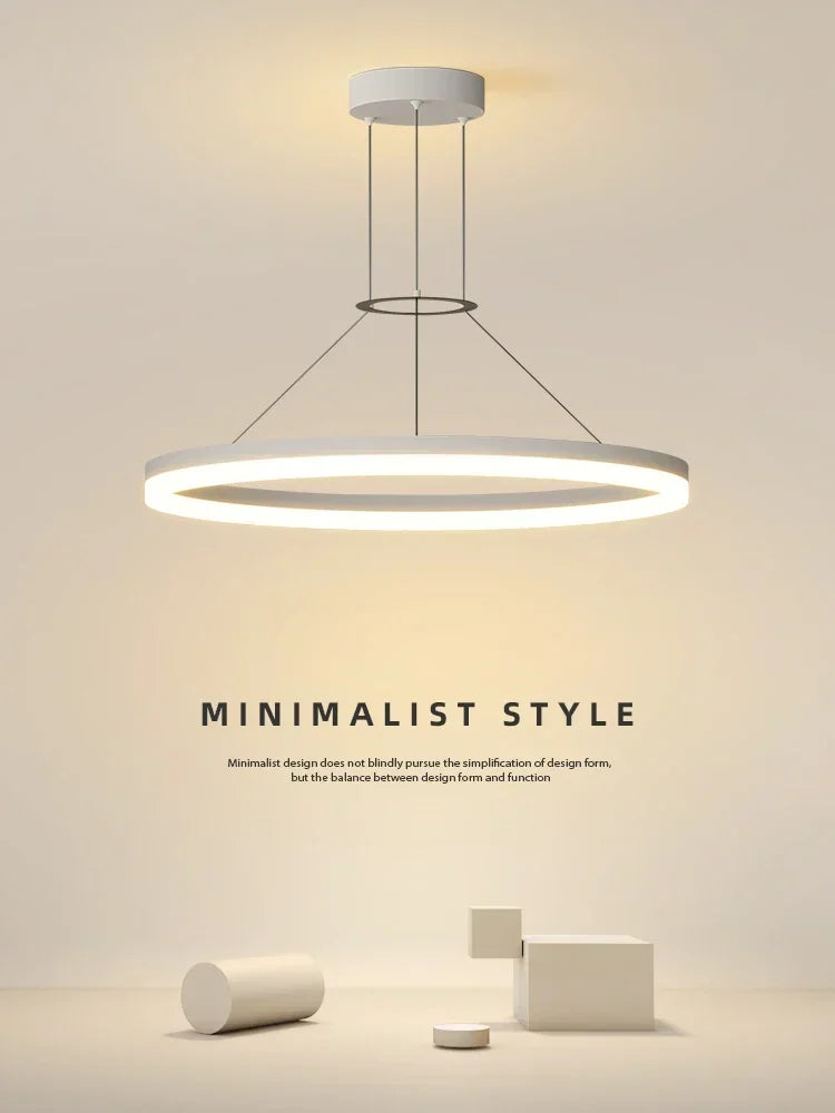 Modern Black Ring Minimalist Led Pendant Lamp