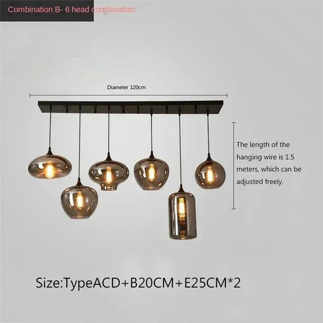 Modern Glass Chandeliers For Dining Tables Living Room Kitchen Office Coffee Hanging Lamp Nordic Home Pendan Light