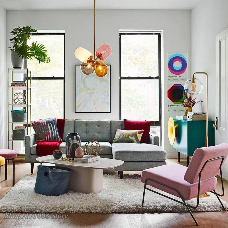 Old Branch Post-modern Stained Glass Chandelier Modern Minimalist Bedroom Warm Children Room Art All-copper Lamps