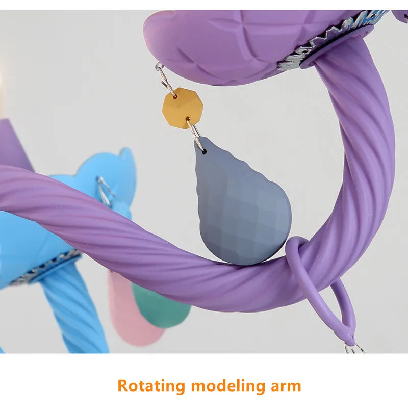 Modern Romantic Rainbow Crystal Chandelier European Candle lustres Children's Makaron Girl Princess Pendant Lamps Light Fixtures