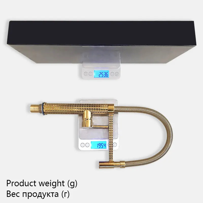 Gold Kitchen Faucet Matte Gray Sink Faucet Single Hole Single Handle Drop Down Spring Faucet Deck Installation Kitchen Water Tap