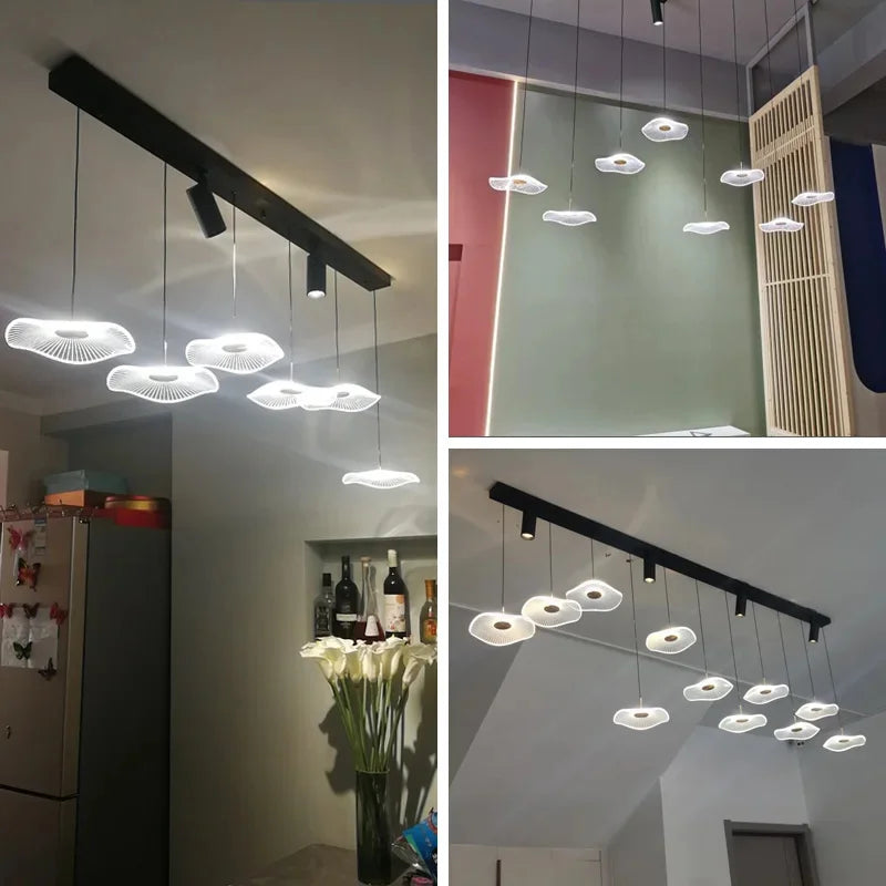 LED Lotus Leaf Restaurant Chandelier