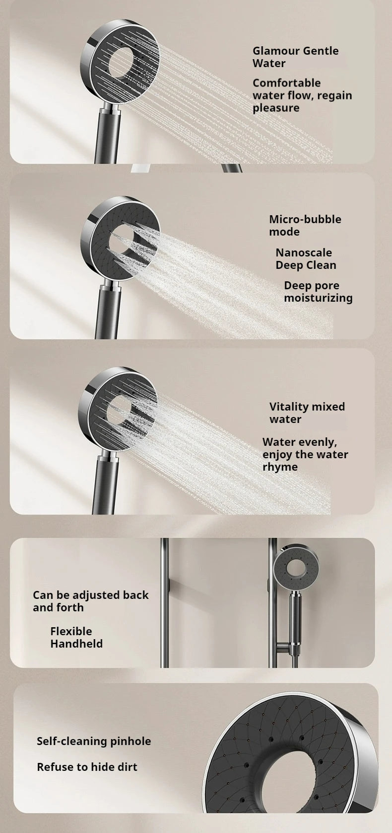 Smart Shower Set with Digital Display LED Atmosphere Light