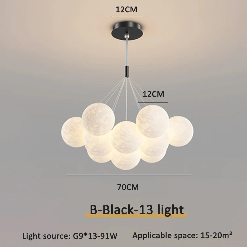 Children Chandelier Lights for Bedroom Living Room Lighting Modern Bubble Pendant Lamps 3D Printing Moon Sconces Remote Control