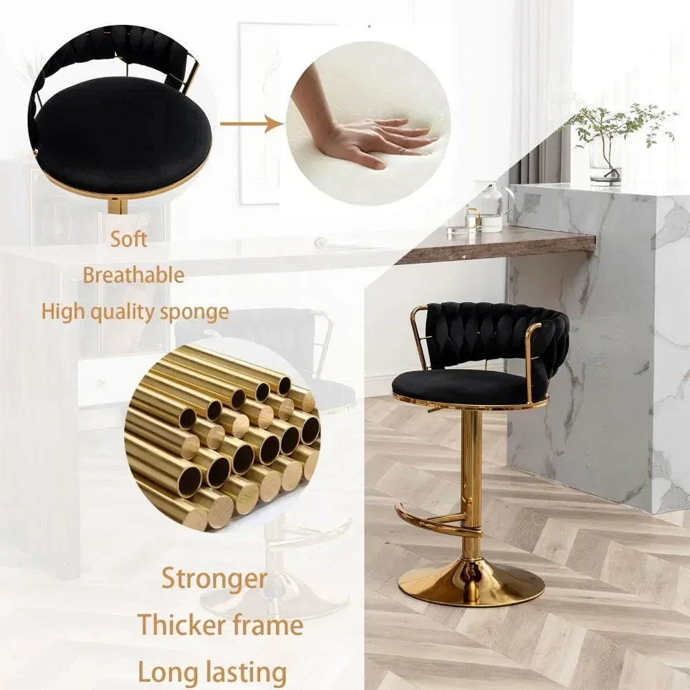 Modern Black Uphosltered Bar Stool