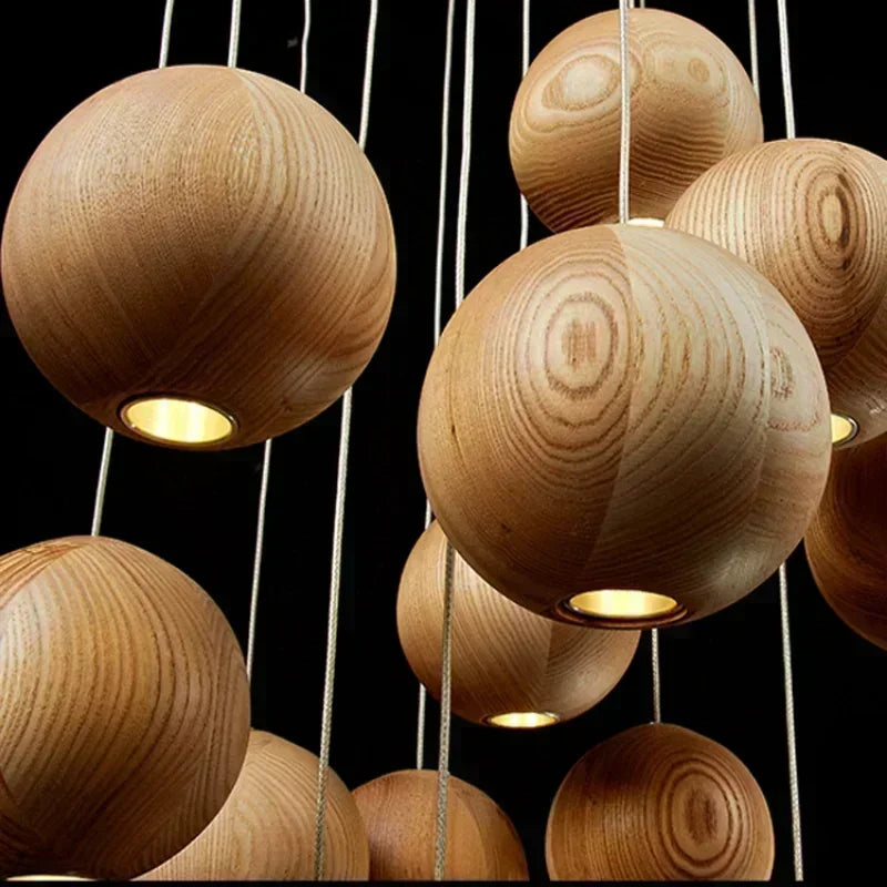Solid Wood Creative Art Pendant Light