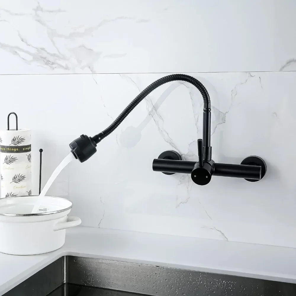 Kitchen Faucet Hot and Cold Water Household Wall Mounted Tap Bathroom Faucet Shower Faucet Bathroom Accessories