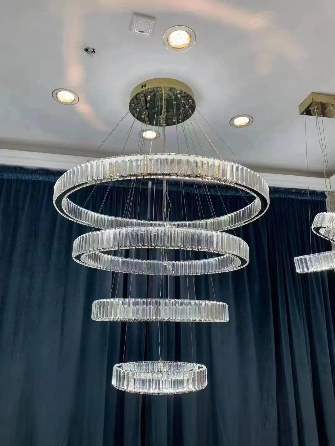 Crystal Chandelier in Simple Stainless Steel or Gold