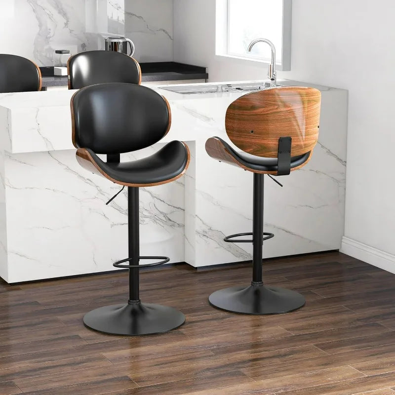 Set of 2 Swivel Adjustable Height Barstools