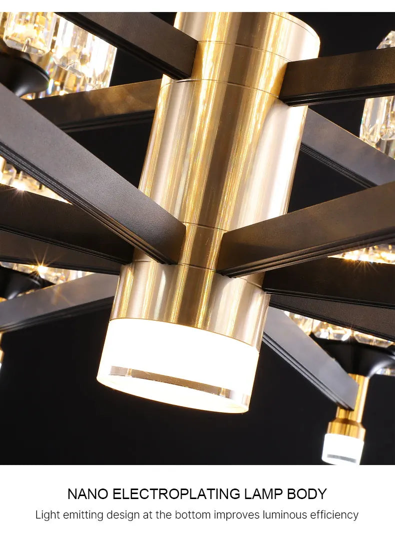 Nordic LED Luxury Living Room in Gold and Black