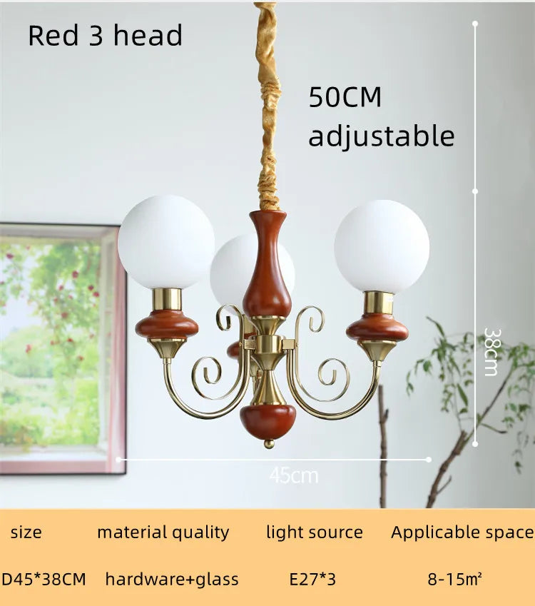 Nordic Retro Pastoral Cream Style Chandelier Bedroom Living Room Dining Room Ceiling Chandelier French Homestay LED Chandelier