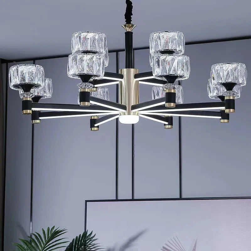 Nordic LED Luxury Living Room in Gold and Black